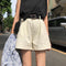 Img 1 - Denim Shorts Women Summer Korean Trendy Pants Student Wide Leg High Waist Slim Look A-Line Hot