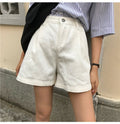 IMG 109 of Denim Shorts Women Summer Korean Trendy Pants Student Wide Leg High Waist Slim Look A-Line Hot Shorts