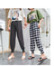 Img 3 - Ice Silk Anti Mosquito Pants Summer Women Striped Elastic Waist Stretchable Beach Lantern Carrot Jogger Pants