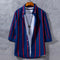 Img 3 - Trendy Three-Quarter Length Sleeves Men Shirt Youth Student Striped Half Sleeved Korean Slim Look Men Shirt