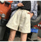Img 7 - Denim Shorts Women Summer Korean Trendy Pants Student Wide Leg High Waist Slim Look A-Line Hot