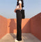 Img 3 - Wide Leg Pants Women Suits High Waist Loose Floor Length Straight Jeans Slim Look Drape Long