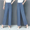 Img 6 - Summer Straight Denim Pants Women Wide Leg High Waist Plus Size Drape Loose Ice Silk Casual Long Pants