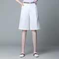 Img 4 - Shorts Women Summer High Waist Wide Leg Pants Outdoor Mid-Length Loose Plus Size A-Line Hot