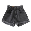 Img 5 - High Waist Loose Hong Kong Vintage Wide Leg Pants Denim Shorts Women Summer All-Matching Folded Casual Hot