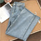 Img 5 - Korea insDenim Pants Women Plus Size Loose Casual Straight High Waist Long Pants