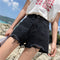 IMG 108 of High Waist Slim Look Ripped Burr Denim Wide Leg Pants insPopular Black Shorts Women chicHot Shorts