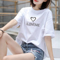Img 6 - Summer Korean Trendy Alphabets Short Sleeve T-Shirt Women Student Casual INS Tops Loose Plus Size