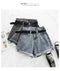 Img 9 - Denim Shorts Women High Waist Loose All-Matching Korean Summer Slim Look Outdoor Folded Wide Leg Hot Pants