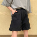 Img 4 - Cargo Shorts Women Student Summer Loose Straight bfWide Leg Mid-Length Couple Pants