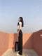 IMG 112 of Wide Leg Pants Women Suits High Waist Loose Floor Length Straight Jeans Slim Look Drape Long Pants