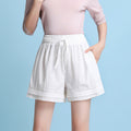 Img 6 - Ice Silk Cotton Blend Shorts Women Summer Loose Thin High Waist Slim Look Trendy Plus Size Track Casual Wide Leg Pants