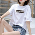 Img 9 - Summer Korean Trendy Alphabets Short Sleeve T-Shirt Women Student Casual INS Tops Loose Plus Size