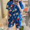 Pajamas Women Summer Short Sleeve Fresh Looking Cardigan Lapel Sets Loungewear Sleepwear