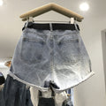 Img 4 - Summer Loose Trendy All-Matching High Waist Denim Shorts Women Student Wide Leg Folded Hot Pants chic