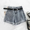 Img 4 - Denim Shorts Women High Waist Loose All-Matching Korean Summer Slim Look Outdoor Folded Wide Leg Hot Pants