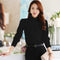 Img 6 - Korean Stand Collar White Chiffon Long Sleeved Slimming Thick Warm Shirt Women Blouse