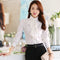 Img 9 - Korean Stand Collar White Chiffon Long Sleeved Slimming Thick Warm Shirt Women Blouse
