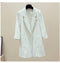 IMG 112 of Striped Blazer Women Mid-Length Popular Casual Suit Korean Thin Breathable Outerwear