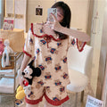 Img 3 - Summer Pajamas Women Short Sleeve Shorts Thin Doll Collar Korean Princess Adorable Lace Loungewear Sets