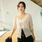 Img 5 - Summer Plus Size Women Ice Silk Matching Short Sunscreen Cardigan Sweater