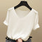 Img 7 - Ice Loose V-Neck T-Shirt Short Sleeve Women INS Thin Sweater