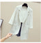 IMG 106 of Striped Blazer Women Mid-Length Popular Casual Suit Korean Thin Breathable Outerwear