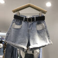 IMG 106 of Summer Loose Trendy All-Matching High Waist Denim Shorts Women Student Wide Leg Folded Hot Pants chic Shorts