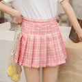 Img 9 - Skirt Pleated High Waist Korean A-Line Elegant Chequered Skirt