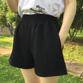Img 1 - High Waist Shorts Women Summer Thin Outdoor Casual Korean Black Loose Plus Size Chiffon Wide Leg Pants