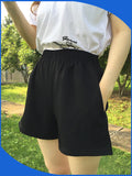 High Waist Shorts Women Summer Thin Outdoor Casual Korean Black Loose Plus Size Chiffon Wide Leg Pants Shorts