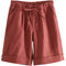 Img 5 - Cotton Blend Shorts Women Summer Thin Elastic Waist Plus Size Bermuda Loose Slim Look Hot Pants Straight Jeans Bermuda Shorts