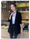 IMG 109 of chicBlack Suits Women Korean Casual Slim Look Suit Mid-Length Uniform Outerwear