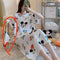 ins Summer Short Sleeve Pajamas Women Silk Thin Pyjamas Loungewear Sleepwear