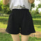 Img 2 - High Waist Shorts Women Summer Thin Outdoor Casual Korean Black Loose Plus Size Chiffon Wide Leg Pants