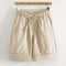 Img 1 - Cotton Blend Shorts Women Summer Thin Elastic Waist Plus Size Bermuda Loose Slim Look Hot Pants Straight Jeans Bermuda Shorts