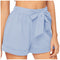 Img 2 - Europe Women Trendy Casual Belt Cotton Blend Shorts