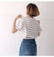 IMG 110 of Minimalist Women Korean Trendy Short Sleeve T-Shirt Summer Striped insTrendy Tops T-Shirt