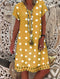 Img 2 - Trendy Popular Short Sleeve V-Neck Printed Mid-Length Dress