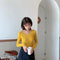 IMG 110 of Knitted Undershirt Women Long Sleeved Sweater Popular V-Neck T-Shirt Tops Stretchable Outerwear