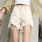 Img 8 - Summer Hot Pants Women Fringe Loose High Waist Slim Look A-Line Plus Size Denim Shorts