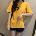 Summer Korean Loose All-Matching Minimalist Tops Casual Short Sleeve Women Solid Colored T-Shirt