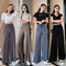 Img 2 - Wide Leg Pants Women High Waist Drape Floor Length Thin Loose Sparkle Casual Chiffon Long Straight Starry Sky