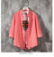 IMG 111 of Three-Quarter Length Sleeves Striped Shirt Summer Thin Half Sleeved Trendy Young Slim Look Anti-Wrinkle Outerwear