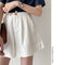 Img 1 - High Waist Summer Solid Colored Casual Pants Slim-Look Wide Leg Women Shorts