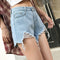 Img 3 - Summer Hot Pants Women Fringe Loose High Waist Slim Look A-Line Plus Size Denim Shorts