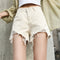 Img 2 - Summer Hot Pants Women Fringe Loose High Waist Slim Look A-Line Plus Size Denim Shorts