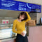 IMG 108 of Knitted Undershirt Women Long Sleeved Sweater Popular V-Neck T-Shirt Tops Stretchable Outerwear