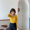 IMG 104 of Knitted Undershirt Women Long Sleeved Sweater Popular V-Neck T-Shirt Tops Stretchable Outerwear