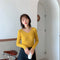 IMG 111 of Knitted Undershirt Women Long Sleeved Sweater Popular V-Neck T-Shirt Tops Stretchable Outerwear